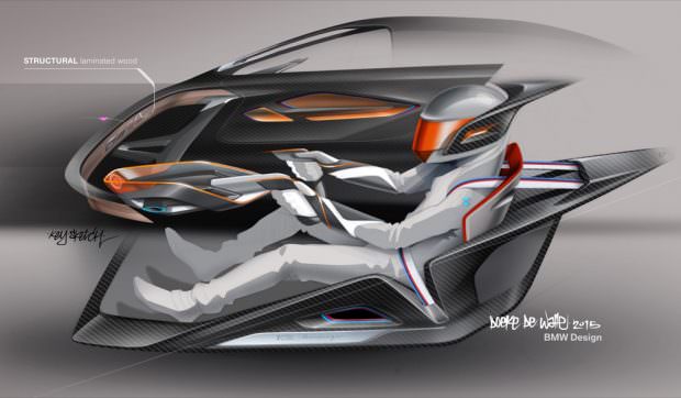 BMW 3.0 CSL Hommage R interior sketch