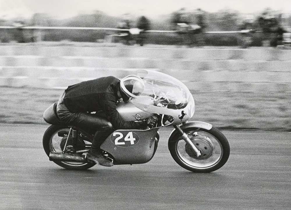 Vintage Ducati racing photograph