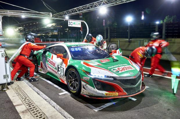 Honda NSX race car in pits