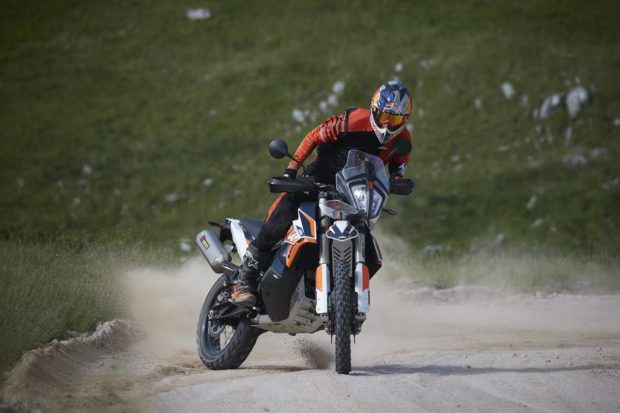 KTM 790 Adventure R Rally sliding